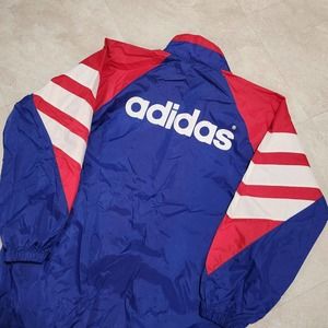 VTG 80s 90s Adidas Glasgow Rangers Football Club Mens XL Windbreaker Jacket  READ